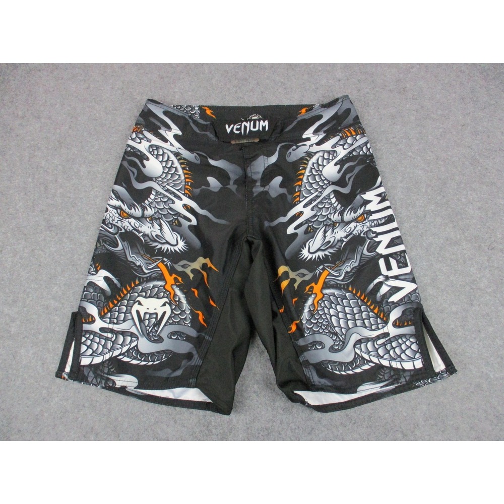 Venum Bermuda Shorts Women 14 Small Black Snake Print MMA Martial Arts Boxing